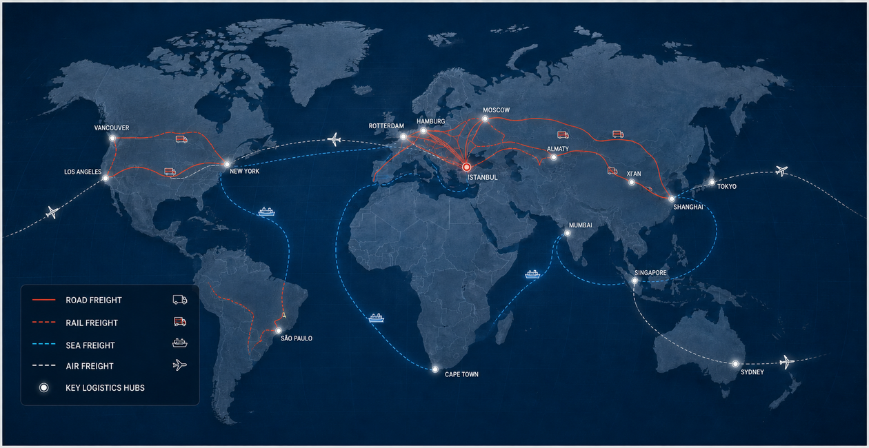 Neuron Global Logistic international routes map
